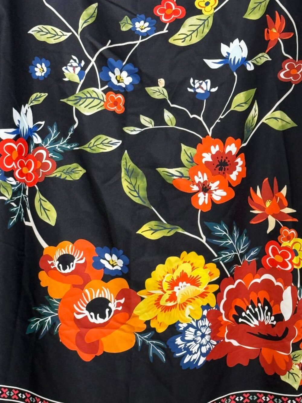 Black Floral Maxi Skirt 2X - Picture 6 of 9